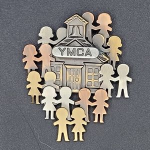Beautiful Vintage K&T ymca mixed metals Brooch